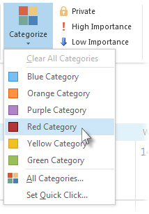 Categorizing emails in outlook