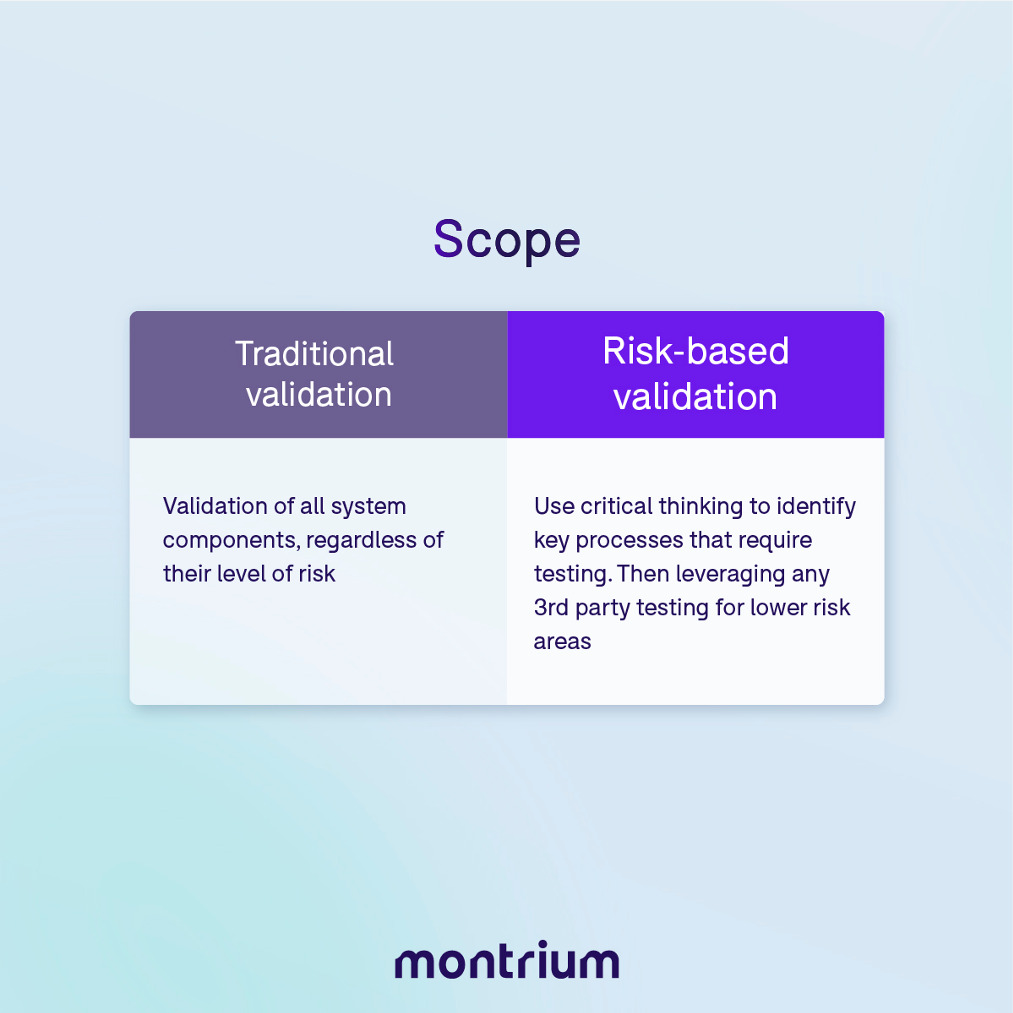 Validation scope