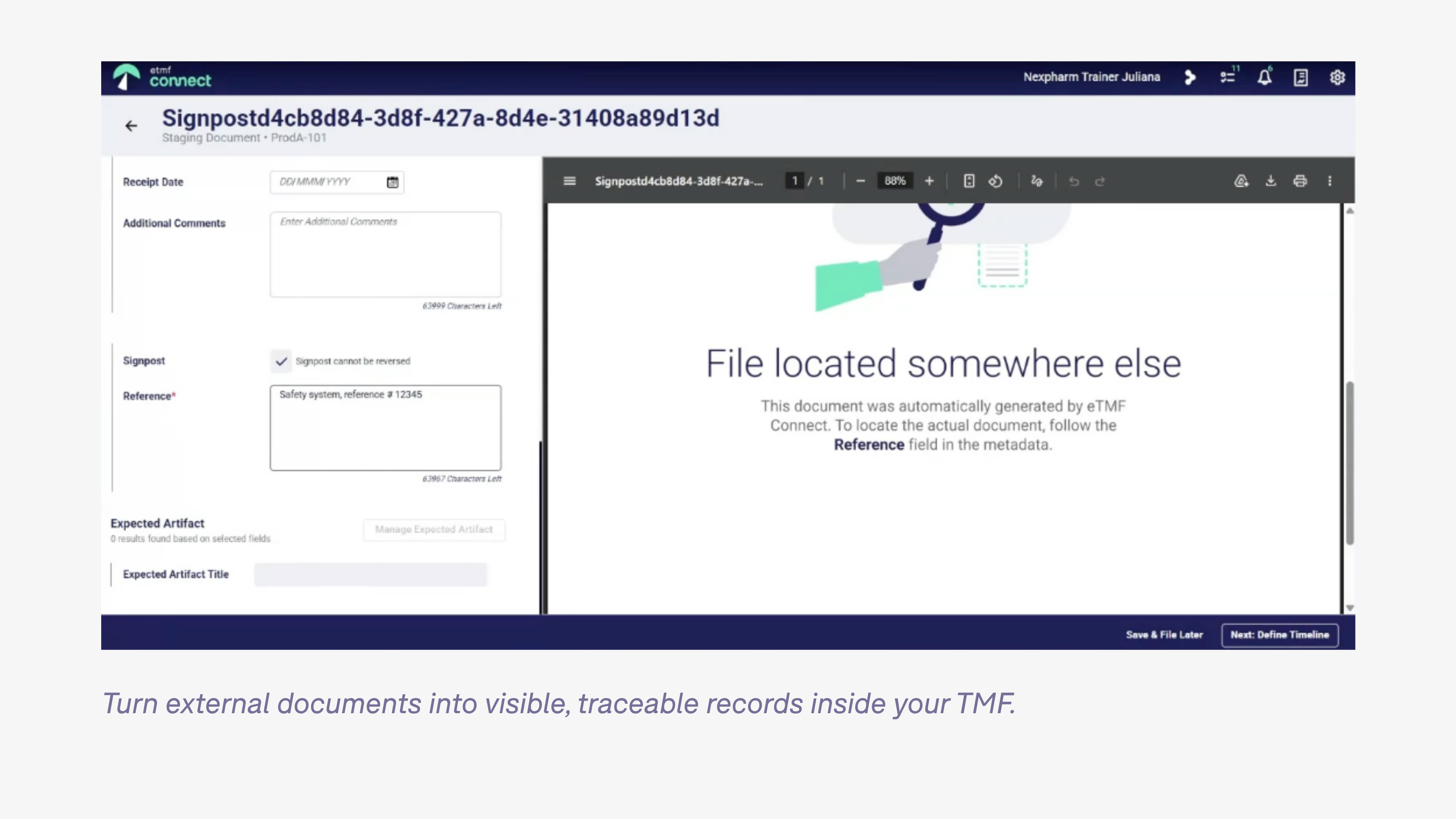 A screenshot of Montrium's Signpost Management