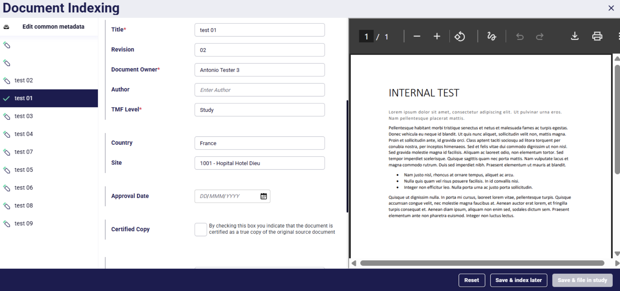 Montrium's Document Indexing