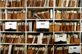 Shelves of files